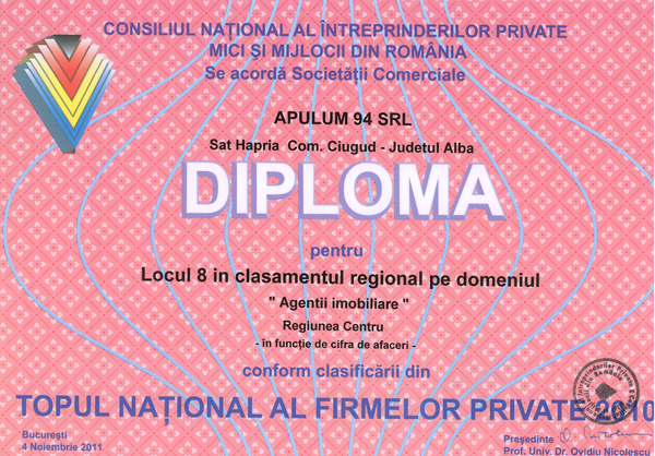 Anul 2010 – Diploma – Bucuresti